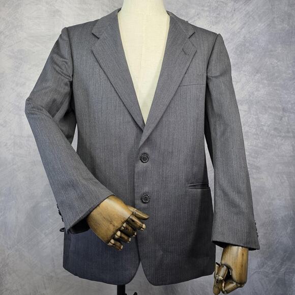 Vintage Mani Giorgio Armani Blazer Mens 42 Wool Herringbone Made in Italy Saks
